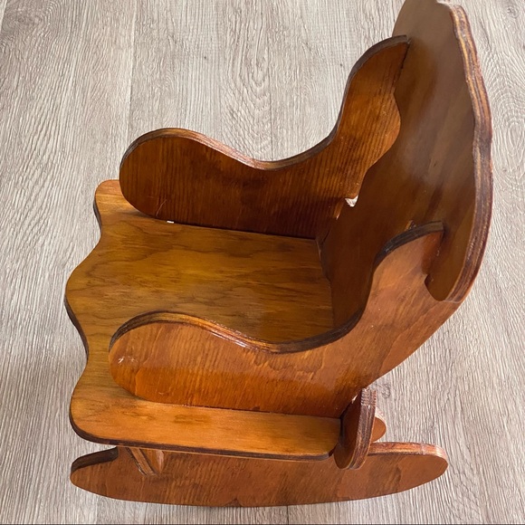 VTG Small Wooden Rocking Chair 15” - Picture 7 of 14